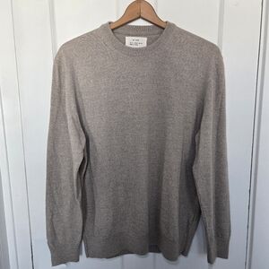 Zara Origins Men's 100% Wool‎ Crewneck Sweater Size XL Dark Academia Neutrals